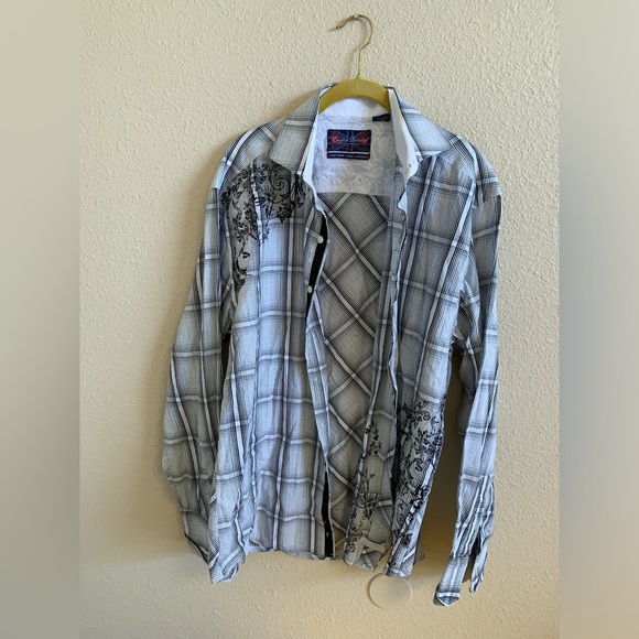 English Laundry Christopher Wicks Hand Sewn Embroidered Shirt 🌴 - Picture 1 of 14